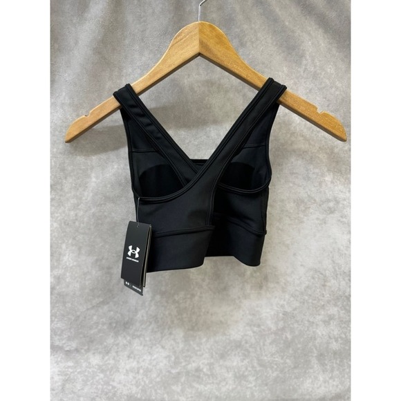 UA Crossback Longline Bra XS Black Workout Fit - Picture 2 of 2